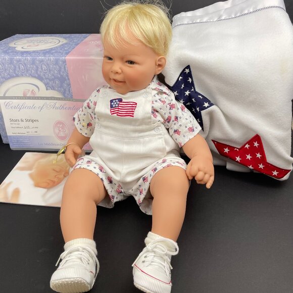 Lee Middleton Original Dolls -Stars & Stripes 22” Vinyl Artist Studio Baby Doll - Picture 1 of 15